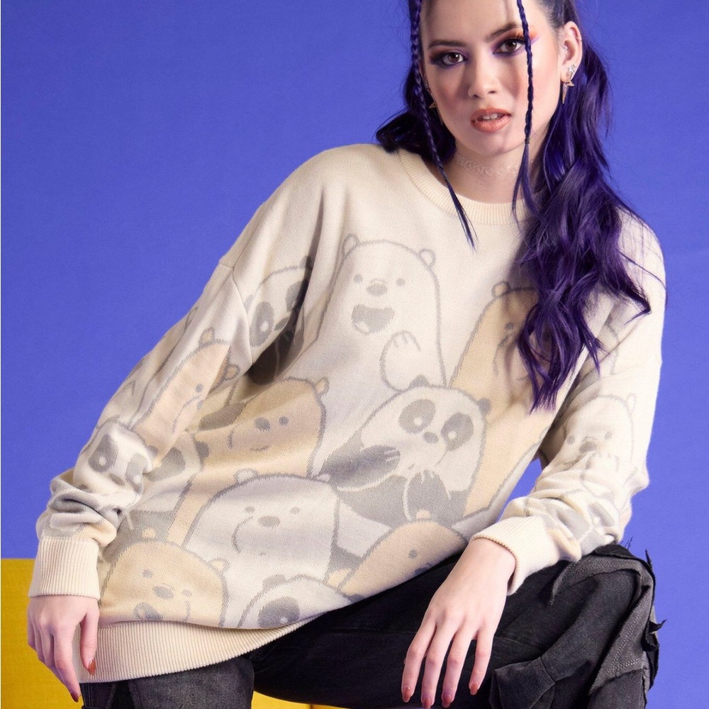 We Bare Bears Collage Girls Oversized Sweater